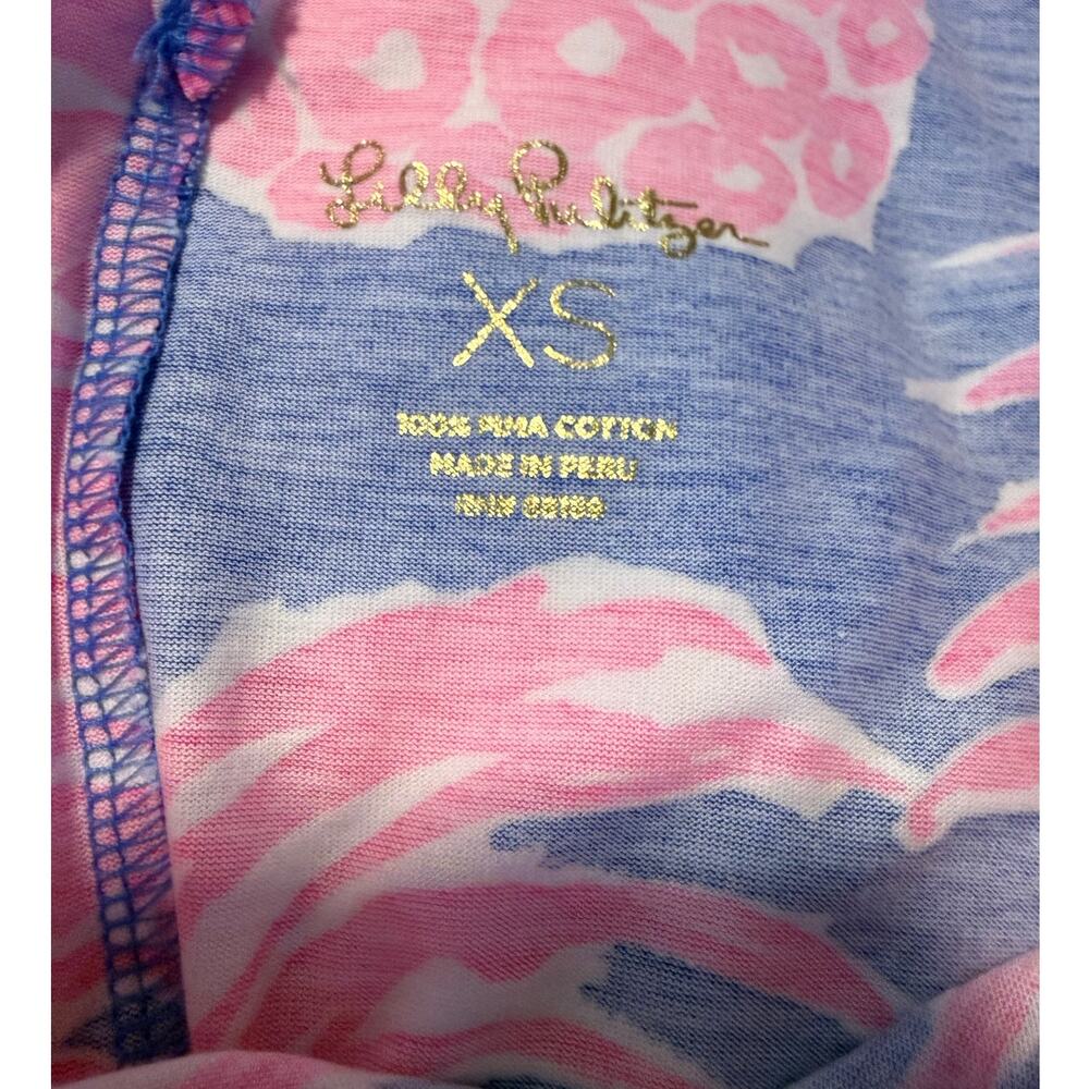 Lilly Pulitzer Pink Blue Pineapple Print Tank Dress 100% Pima Cotton - XS - Picture 3 of 3